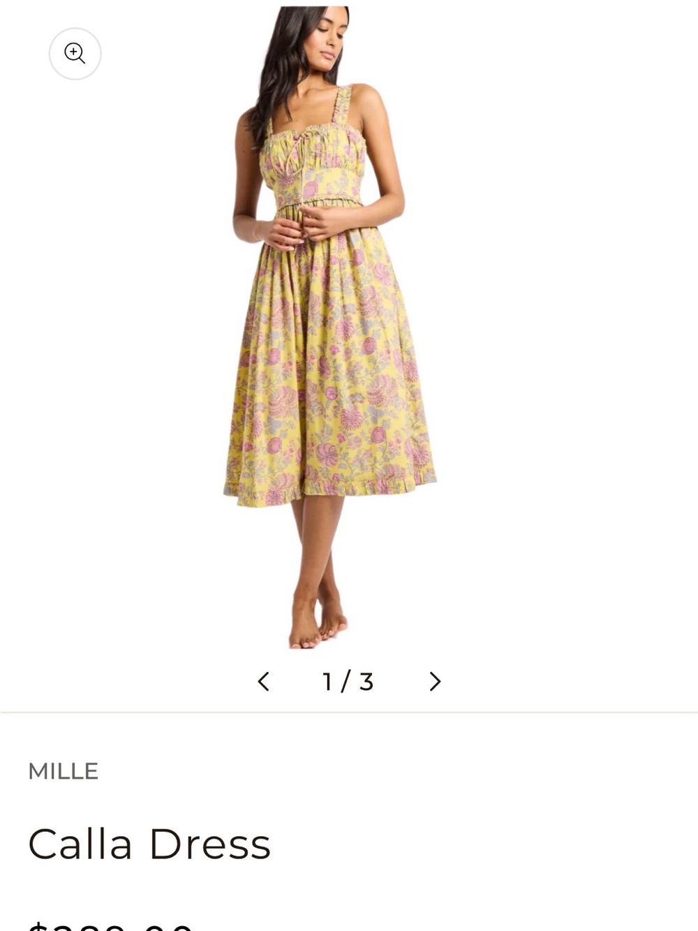 Calla Floral Midi Dress in Yellow and Pink
